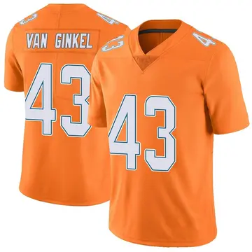 Nike Andrew Van Ginkel Men's Limited Miami Dolphins Orange Color Rush Jersey