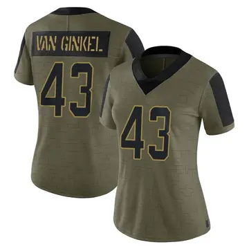 Nike Andrew Van Ginkel Women's Limited Miami Dolphins Olive 2021 Salute To Service Jersey