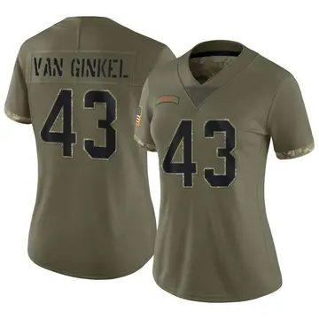 Nike Andrew Van Ginkel Women's Limited Miami Dolphins Olive 2022 Salute To Service Jersey