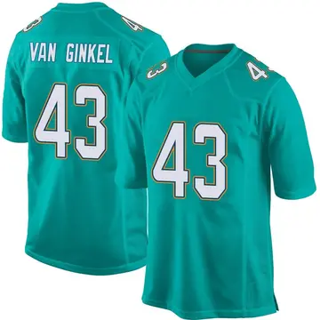 Nike Andrew Van Ginkel Youth Game Miami Dolphins Aqua Team Color Jersey