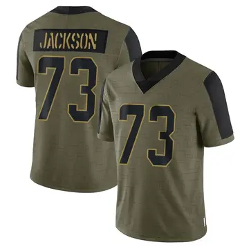 Nike Austin Jackson Men's Limited Miami Dolphins Olive 2021 Salute To Service Jersey