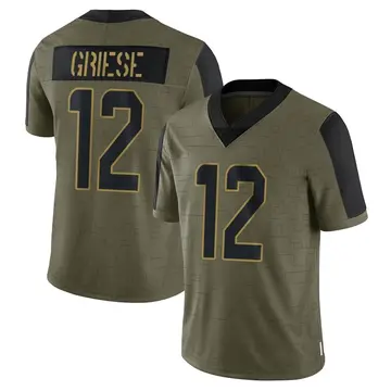 Nike Bob Griese Men's Limited Miami Dolphins Olive 2021 Salute To Service Jersey