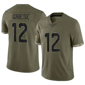 Nike Bob Griese Men's Limited Miami Dolphins Olive 2022 Salute To Service Jersey