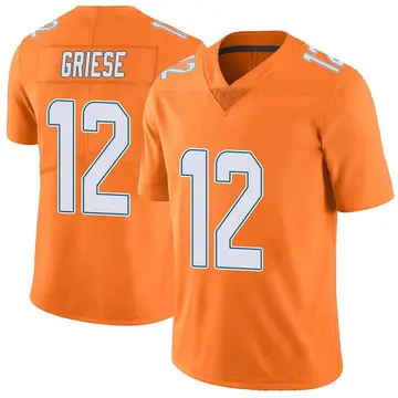 Nike Bob Griese Men's Limited Miami Dolphins Orange Color Rush Jersey