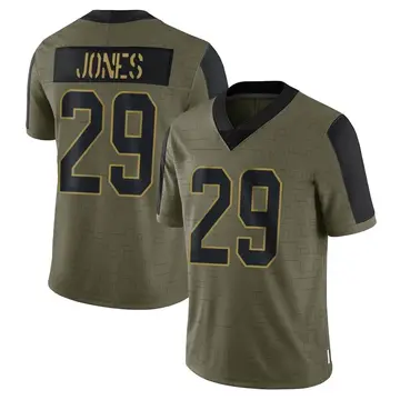 Nike Brandon Jones Men's Limited Miami Dolphins Olive 2021 Salute To Service Jersey