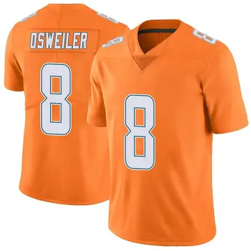 Nike Brock Osweiler Men's Limited Miami Dolphins Orange Color Rush Jersey