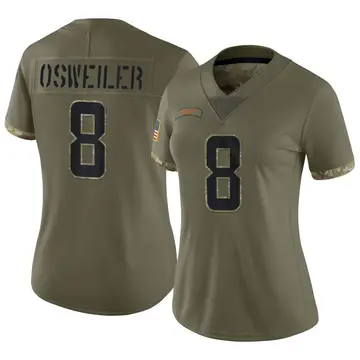 Nike Brock Osweiler Women's Limited Miami Dolphins Olive 2022 Salute To Service Jersey