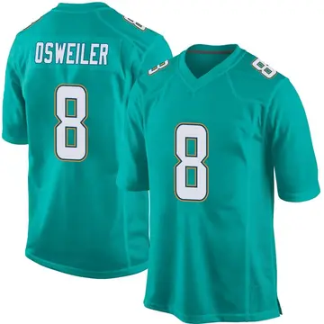 Nike Brock Osweiler Youth Game Miami Dolphins Aqua Team Color Jersey
