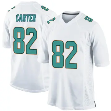 Nike Cethan Carter Men's Game Miami Dolphins White Jersey