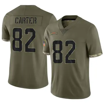 Nike Cethan Carter Men's Limited Miami Dolphins Olive 2022 Salute To Service Jersey
