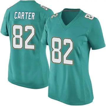 Nike Cethan Carter Women's Game Miami Dolphins Aqua Team Color Jersey
