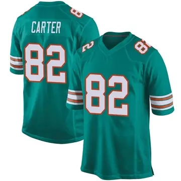 Nike Cethan Carter Youth Game Miami Dolphins Aqua Alternate Jersey