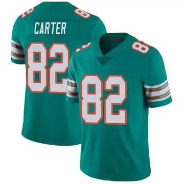 Nike Cethan Carter Youth Limited Miami Dolphins Aqua Alternate Vapor Untouchable Jersey