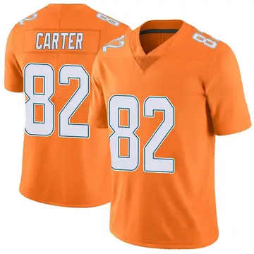 Nike Cethan Carter Youth Limited Miami Dolphins Orange Color Rush Jersey