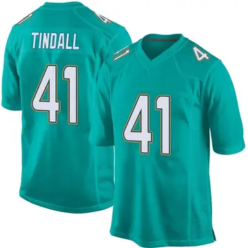 Nike Channing Tindall Men's Game Miami Dolphins Aqua Team Color Jersey