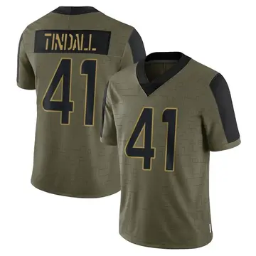 Nike Channing Tindall Men's Limited Miami Dolphins Olive 2021 Salute To Service Jersey