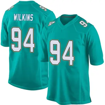 Nike Christian Wilkins Men's Game Miami Dolphins Aqua Team Color Jersey