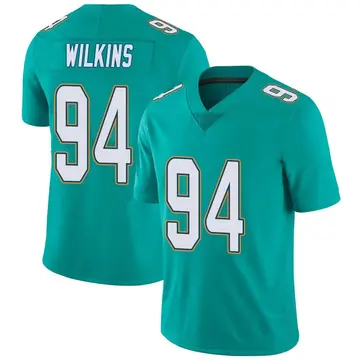 Nike Christian Wilkins Men's Limited Miami Dolphins Aqua Team Color Vapor Untouchable Jersey