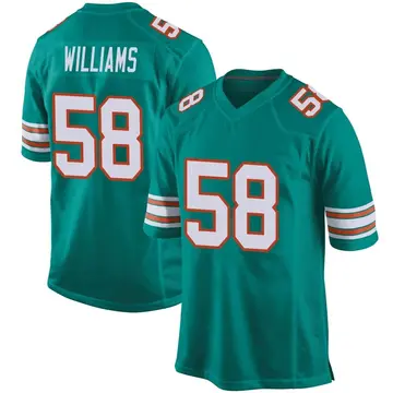 Nike Connor Williams Youth Game Miami Dolphins Aqua Alternate Jersey