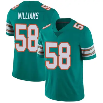 Nike Connor Williams Youth Limited Miami Dolphins Aqua Alternate Vapor Untouchable Jersey