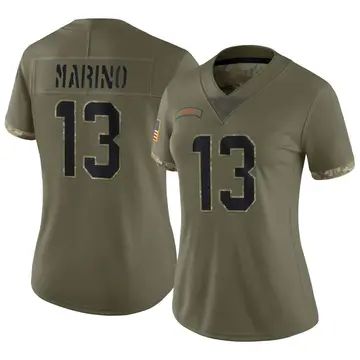 Nike Dan Marino Women's Limited Miami Dolphins Olive 2022 Salute To Service Jersey