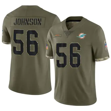 Nike Deandre Johnson Men's Limited Miami Dolphins Olive 2022 Salute To Service Jersey