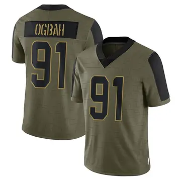 Nike Emmanuel Ogbah Men's Limited Miami Dolphins Olive 2021 Salute To Service Jersey