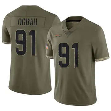 Nike Emmanuel Ogbah Men's Limited Miami Dolphins Olive 2022 Salute To Service Jersey