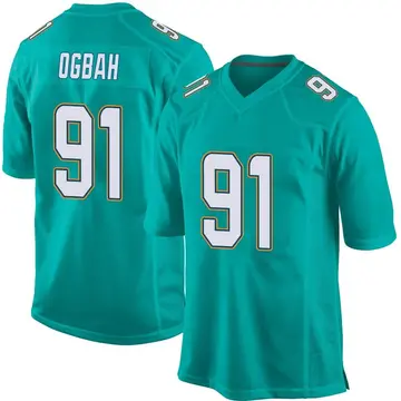 Nike Emmanuel Ogbah Youth Game Miami Dolphins Aqua Team Color Jersey