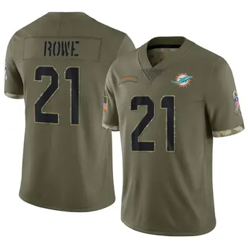 Nike Eric Rowe Men's Limited Miami Dolphins Olive 2022 Salute To Service Jersey