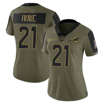 Nike Eric Rowe Women's Limited Miami Dolphins Olive 2021 Salute To Service Jersey