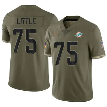 Nike Greg Little Men's Limited Miami Dolphins Olive 2022 Salute To Service Jersey