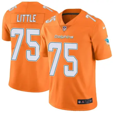Nike Greg Little Men's Limited Miami Dolphins Orange Color Rush Jersey