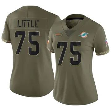 Nike Greg Little Women's Limited Miami Dolphins Olive 2022 Salute To Service Jersey