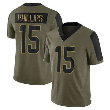 Nike Jaelan Phillips Youth Limited Miami Dolphins Olive 2021 Salute To Service Jersey