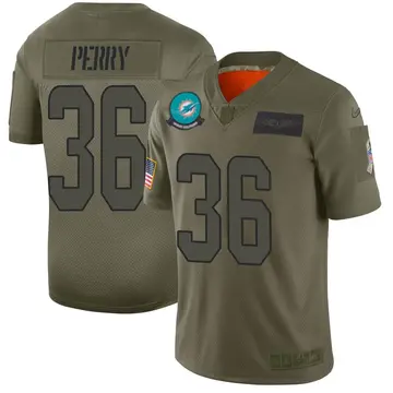 Nike Jamal Perry Men's Limited Miami Dolphins Camo 2019 Salute to Service Jersey
