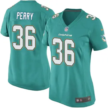 Nike Jamal Perry Women's Game Miami Dolphins Aqua Team Color Jersey