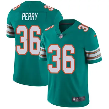 Nike Jamal Perry Youth Limited Miami Dolphins Aqua Alternate Vapor Untouchable Jersey
