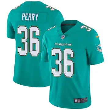Nike Jamal Perry Youth Limited Miami Dolphins Aqua Team Color Vapor Untouchable Jersey