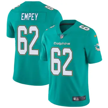 Nike James Empey Men's Limited Miami Dolphins Aqua Team Color Vapor Untouchable Jersey