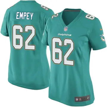 Nike James Empey Women's Game Miami Dolphins Aqua Team Color Jersey