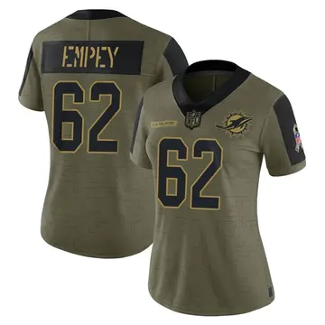 Nike James Empey Women's Limited Miami Dolphins Olive 2021 Salute To Service Jersey