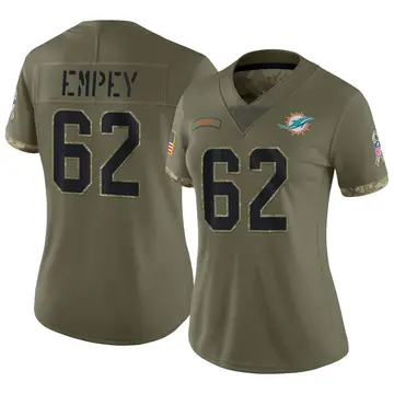 Nike James Empey Women's Limited Miami Dolphins Olive 2022 Salute To Service Jersey