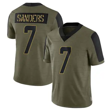 Nike Jason Sanders Men's Limited Miami Dolphins Olive 2021 Salute To Service Jersey