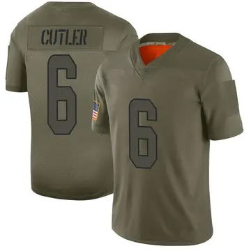 Nike Jay Cutler Men's Limited Miami Dolphins Camo 2019 Salute to Service Jersey