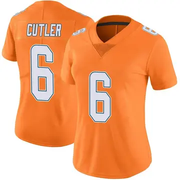 Nike Jay Cutler Women's Limited Miami Dolphins Orange Color Rush Jersey