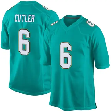 Nike Jay Cutler Youth Game Miami Dolphins Aqua Team Color Jersey