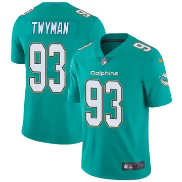 Nike Jaylen Twyman Men's Limited Miami Dolphins Aqua Team Color Vapor Untouchable Jersey