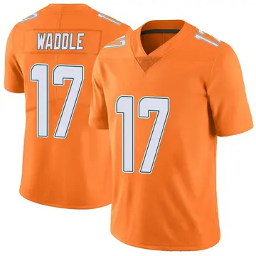 Nike Jaylen Waddle Men's Limited Miami Dolphins Orange Color Rush Jersey