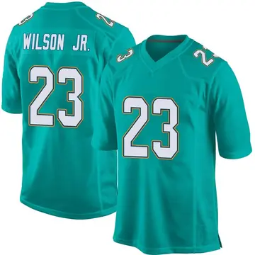 Nike Jeff Wilson Jr. Men's Game Miami Dolphins Aqua Team Color Jersey